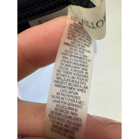 Victoria's Secret Tropical Halter Bikini Top Womens L Black Plunge Neck Summer - Picture 5 of 10